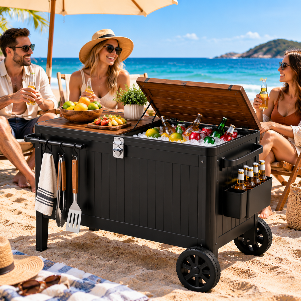 CALVORON® AquaHaven™ Premium Portable Outdoor Cooler Table
